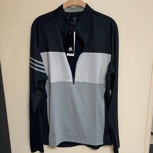 Adidas Black and Gray Half-Zip Top